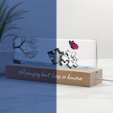 A Piece Of My Heart Lives In Heaven - Personalized Memorial Custom LED Night Light