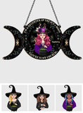 I'm A Daughter Of The Sun And Moon, Nature Is My Church - Personalized Witch Window Hanging Suncatcher Ornament