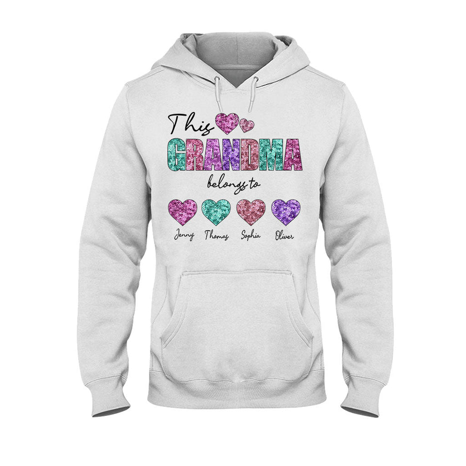 This Mom/ Grandma Belongs To The Hearts - Personalized Mother T-shirt And Hoodie