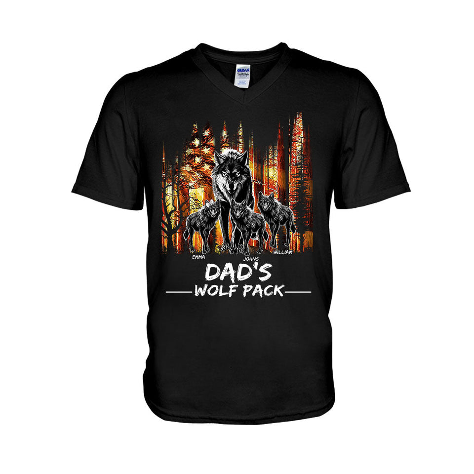 Dad's Wolf Pack - Personalized Father T-shirt And Hoodie