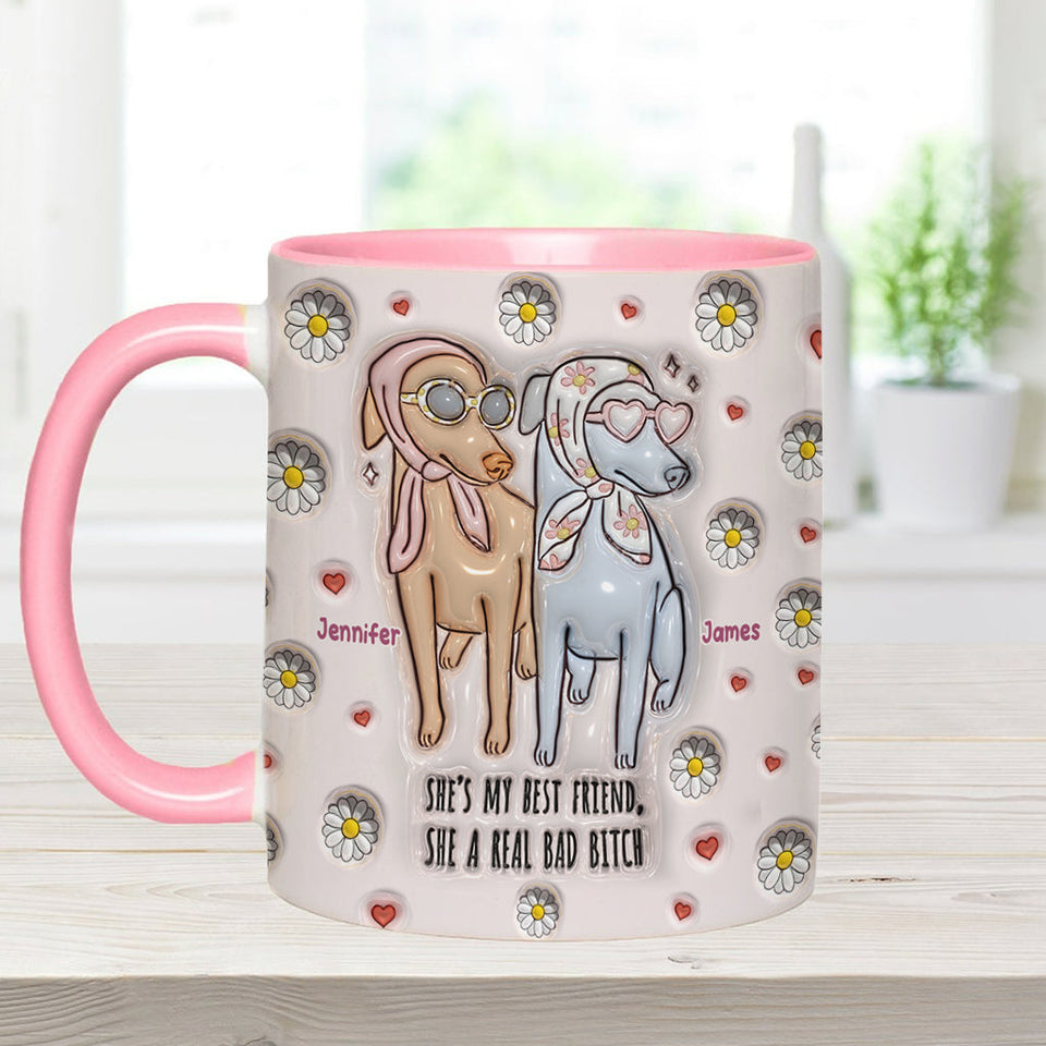 She's My Best Friend - Personalized Bestie Accent Mug