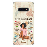 God Says I Am - Personalized African American Phone Case