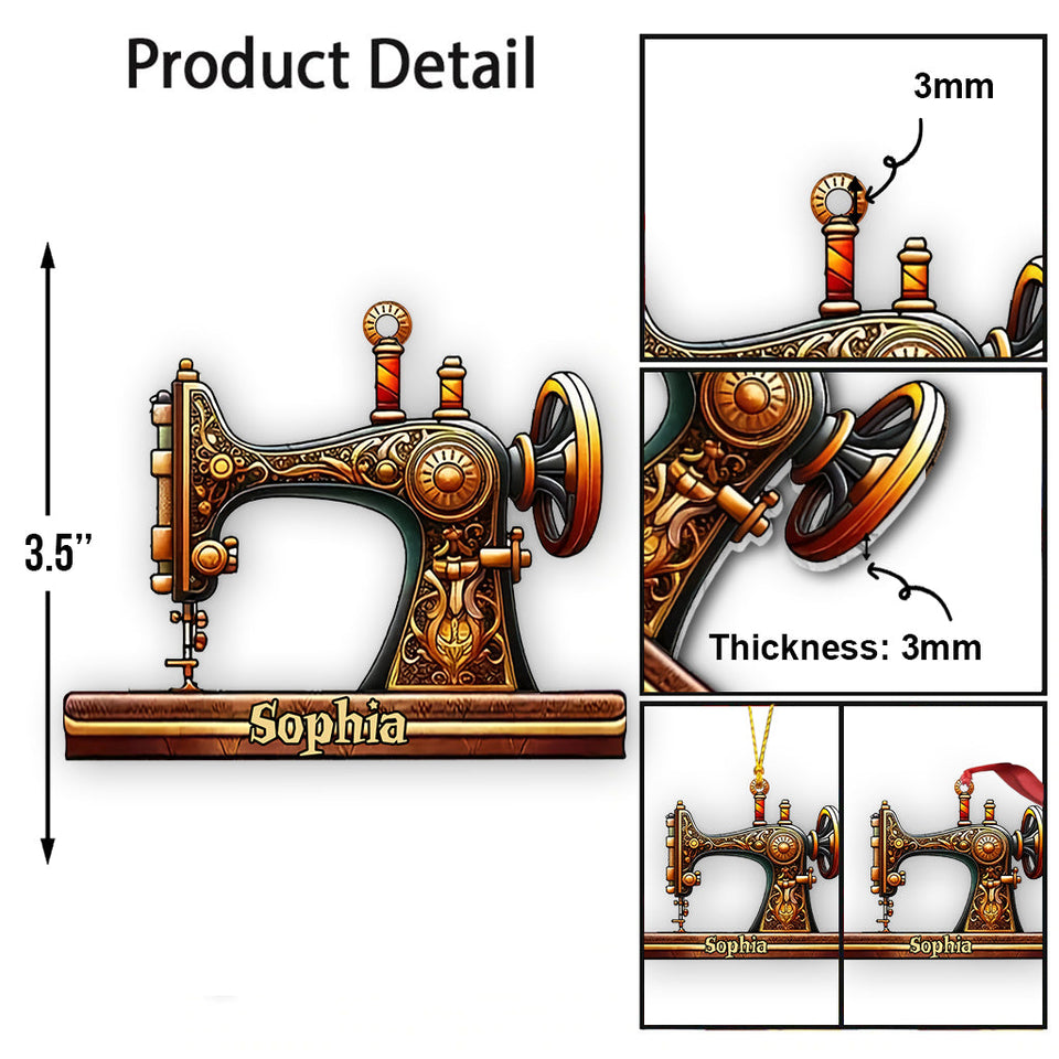 Bautiful Sewing Machine - Personalized Sewing Ornament