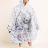 Happy Kitty - Personalized Cat Blanket Hoodie