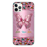 Hope For A Cure - Personalized Breast Cancer Awareness Clear Phone Case