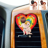 Pride Cute Couple - Personalized LGBT Support Shaped Car Visor Clip