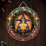 Smoke Of Air And Fire And Earth - Personalized Witch Round Wood Sign