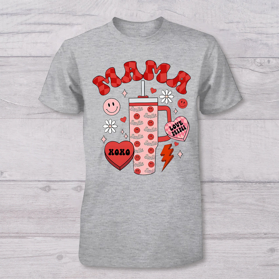 Mama And Mini - Personalized Mother T-shirt And Baby Onesie