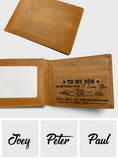 To My Son - Personalized Son Leather Wallet