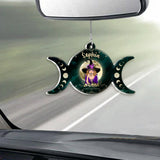 Triple Moon - Personalized Witch Car Ornament