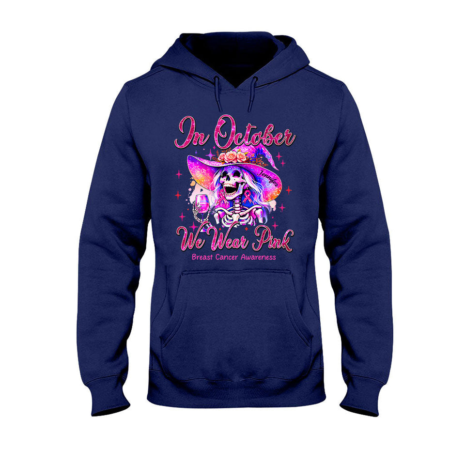 En octobre, on porte du rose - T-shirt et sweat à capuche personnalisés pour la sensibilisation au cancer du sein