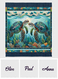 You & Me And The Sea - Personalized Turtle Blanket