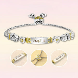 Any Name And Message - Personalized Grandma Engraved Bolo Bracelet