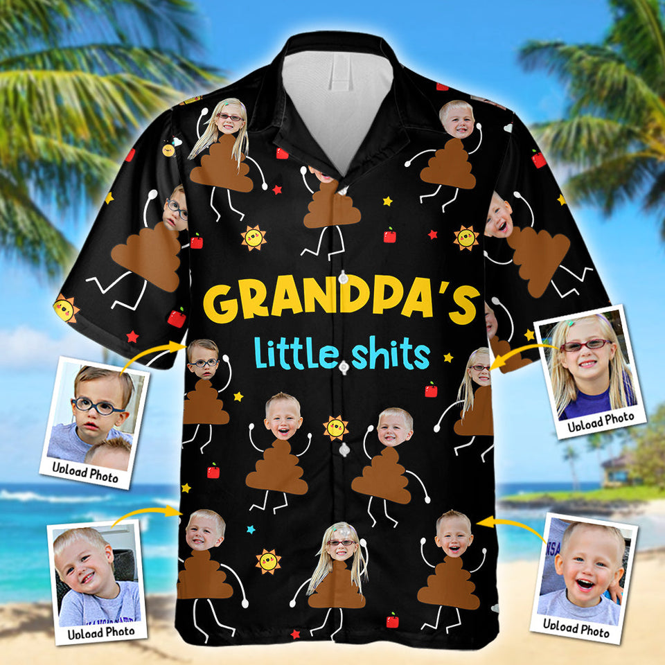 Grandpa's Little Shit - Personalized Grandpa Hawaiian Shirt