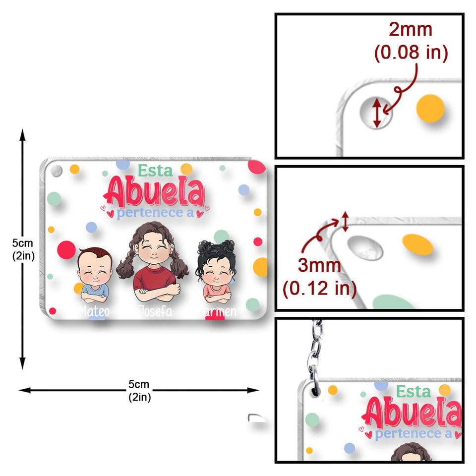 Esta Abuela Pertenece A - Personalized Grandma Transparent Keychain