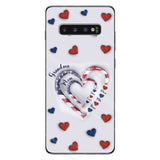 4th Of July Grandma's Hearts - Personalized Grandma Phone Case