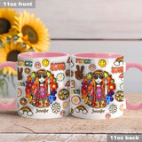 Womens Old Hippies Don't Die Fade Into Crazy Grandmas - Personalized Hippie Accent Mug