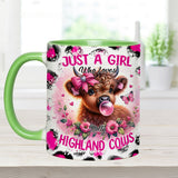 Cute Pink Highland Cow - Personalized Accent Mug