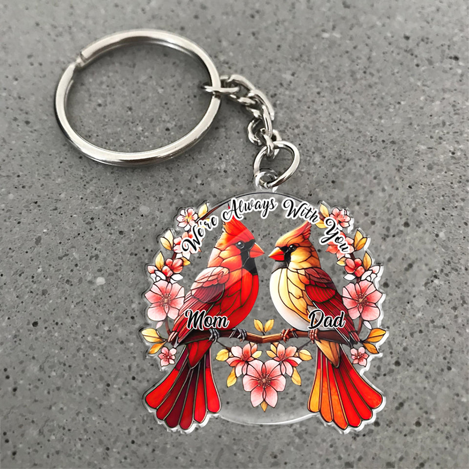 We're Always With You - Personalized Memorial Keychain