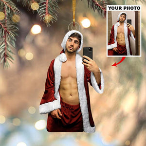 Photo Ornament Gift For Girlfriend - Personalized Couple Custom Shaped Ornament