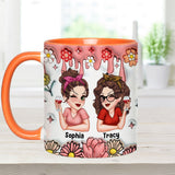 Besties Forever Floral - Personalized Bestie Accent Mug