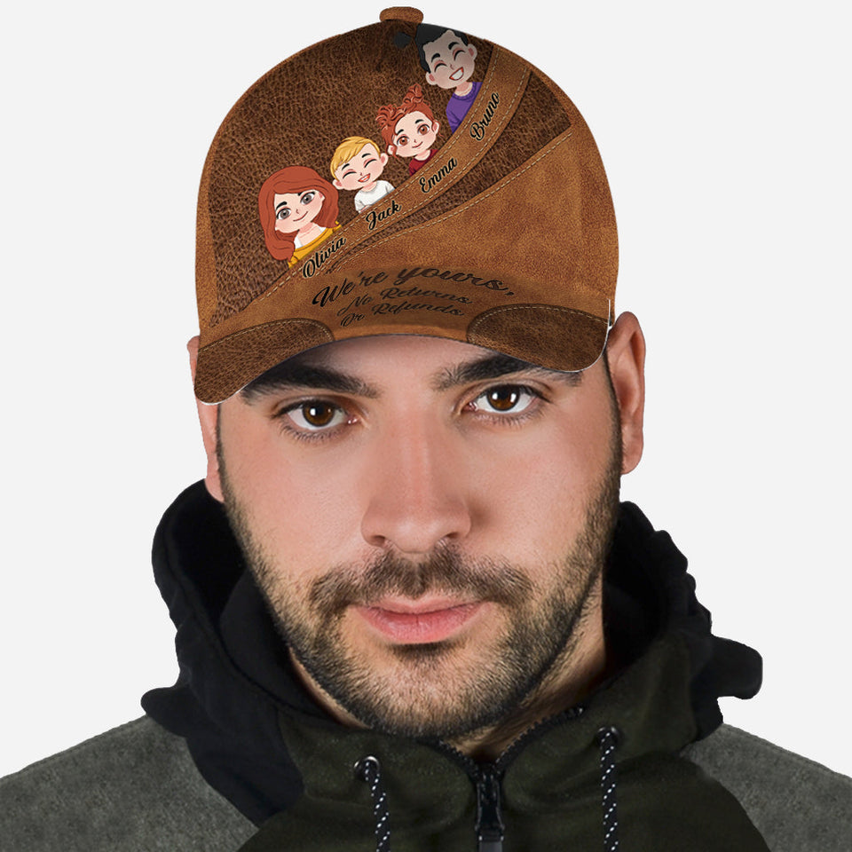 We're Yours No Returns Or Refunds Chibi Kids - Personalized Father Classic Cap