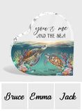 You & Me And The Sea - Personalized Turtle Custom Shaped Acrylic Plaque