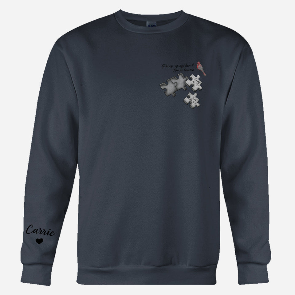 Memorial Butterfly Dragonfly Heaven Feather - Personalized Memorial Embroidered Sweater