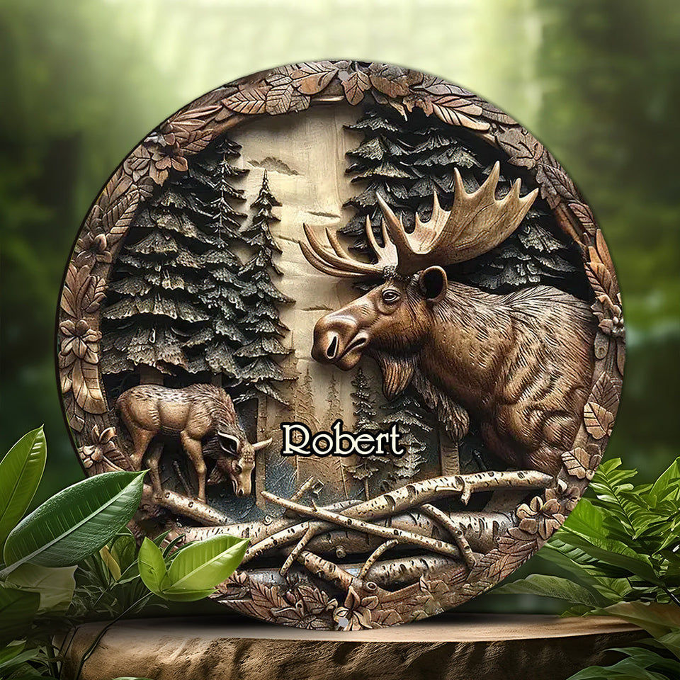 Love Hunting - Personalized Hunting Round Wood Sign