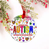 Love Need No Words - Personalized Autism Awareness Ceramic Circle Ornament