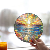 Romantic Sunset - Personalized Turtle Window Hanging Suncatcher Ornament