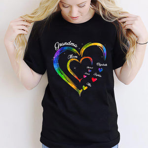 Grandma Mom Hearts - Personalized Grandma T-shirt And Hoodie