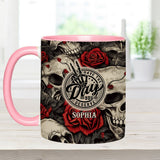 Have The Day You Deserve Skull Rose - Personalized Skull Accent Mug