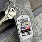 Dad/Mom And Smartass Daughter/Son - Personalized Father Stainless Steel Keychain