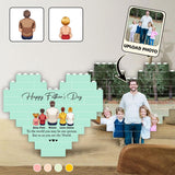 Happy Father's Day Best Dad Ever Back View Man Kids - Personalized Father Heart Building Brick Blocks Printed On Both Sides