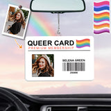 Premium Lifetime Membership Gay Card - Personalized LGBT Support Car Ornament