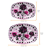 Mother Grandma And Children Black And Pink Roses - Personalized Grandma Plate