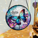 Beautiful Butterfly - Personalized Butterfly Stained Glass Suncatcher