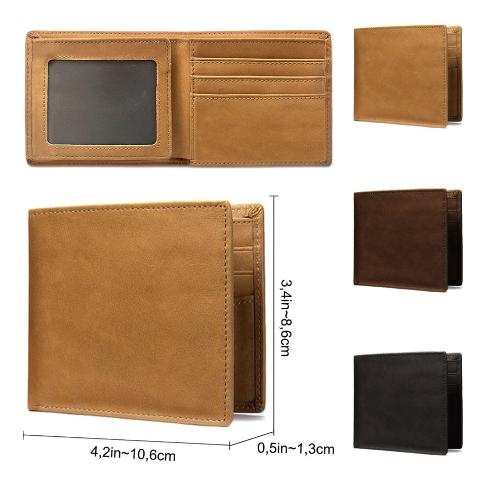 To My Dad - Personalized Father Leather Wallet