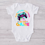 Level Up To Dad Grandpa... - Personalized Video Game T-shirt And Baby Onesie