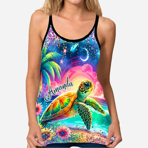 Turtle Lovers - Personalized Turtle Cross Tank Top
