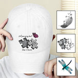 Memorial Butterfly Dragonfly Heaven Feather - Personalized Memorial Embroidered Classic Cap