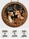 Old Buck Sweet Doe - Personalized Hunting Round Wood Sign
