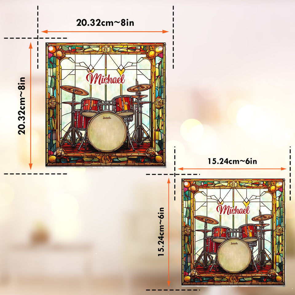 Love Drums - Personalized Drummer Window Hanging Suncatcher Ornament