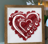 Love Mom Grandma Butterfly Version - Personalized Grandma Flower Shadow Box