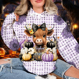 Cute Baby Highland Cow Fall Pumpkins - Personalized All Over Shirt