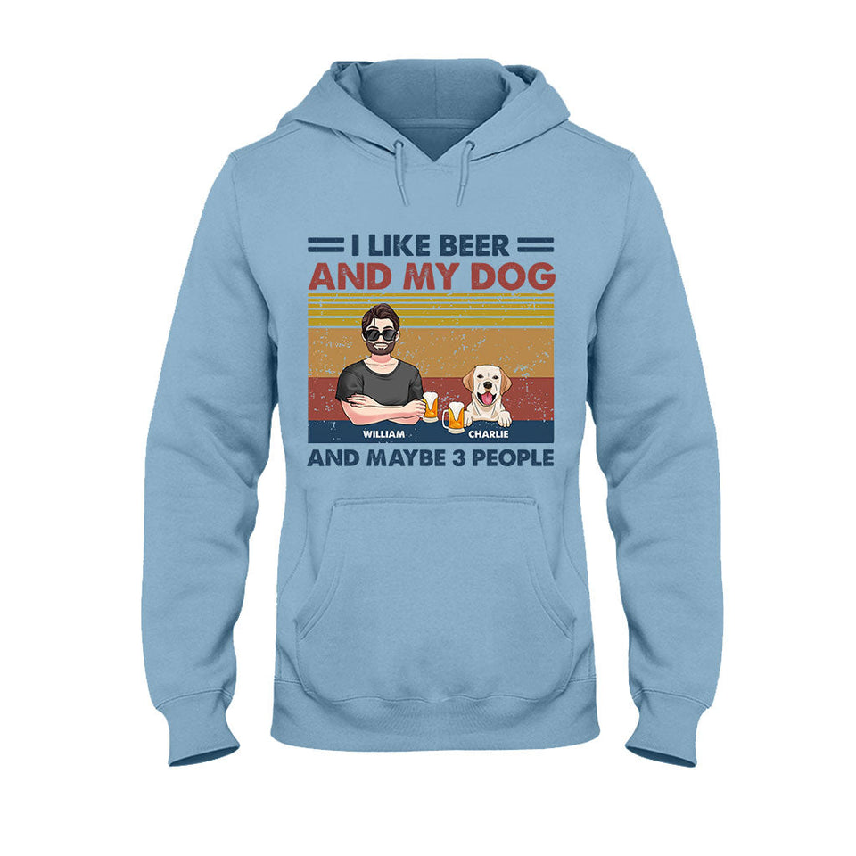 I Like Beer And My Dogs - Personalized Dog T-shirt And Hoodie