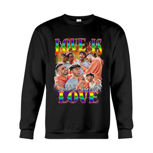 Love Is Love Bootleg Rainbow - Personalized LGBT Support T-shirt And Hoodie
