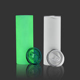 Glow In The Dark Skull Roses - Personalized Skull Glow Skinny Tumbler