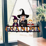 Grandma Halloween - Personalized Grandma Window Hanging Suncatcher Ornament